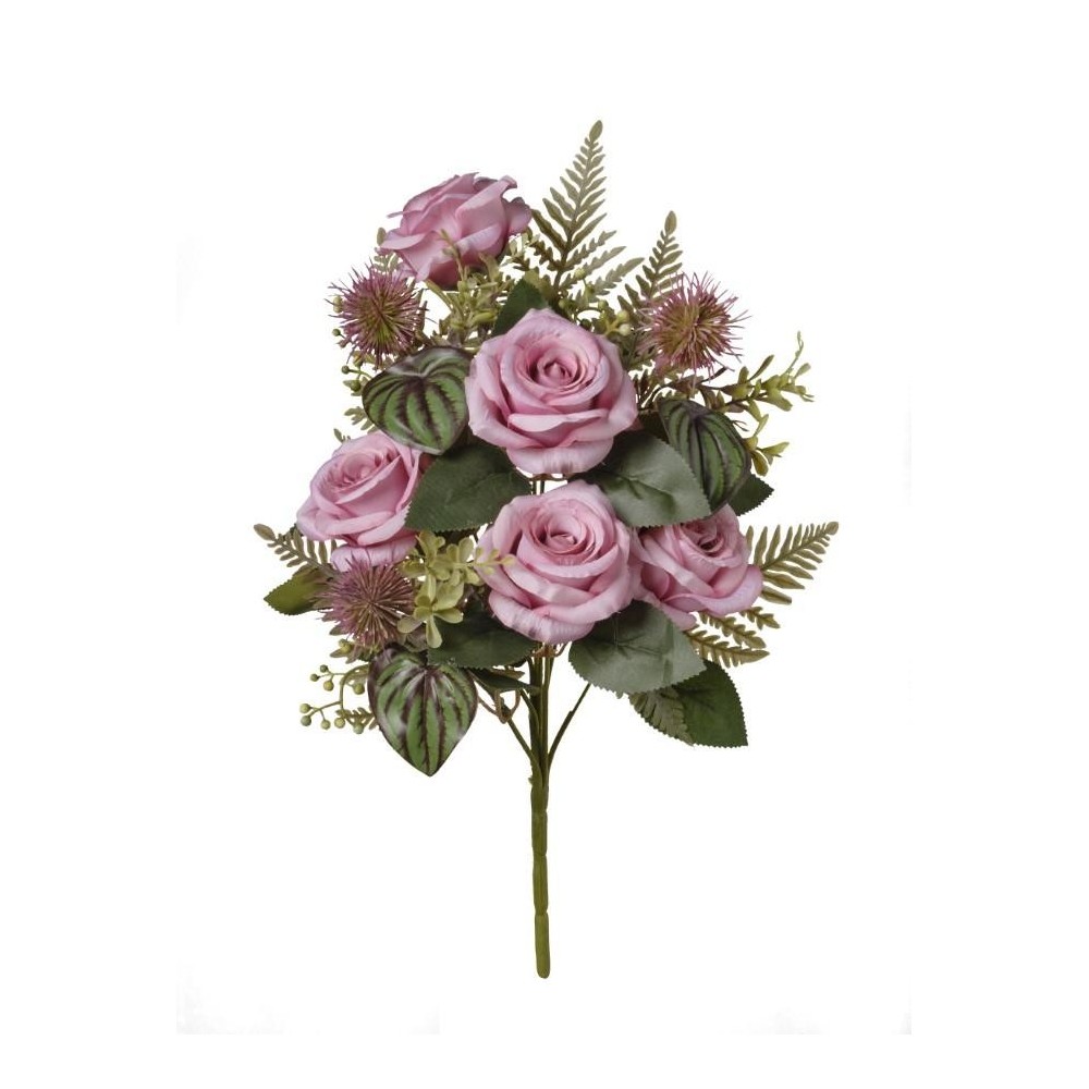 BUSH FRONTALE ROSE MAUVE 42CM
